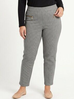 Max Studio Pull On Slim Fit Birds Eye Weave Pant- Sz. Lrg